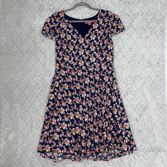 Betsey Johnson Ditsy Floral Dress 12 Blue Garden Party Bloomcore Twee Feminine - Picture 3 of 12